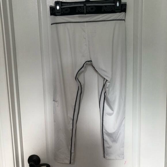 Nike Pro Dri-Fit Mens Leggings Sz Large White Logo‎ Preppy Tight Fit Activewear - Picture 8 of 10